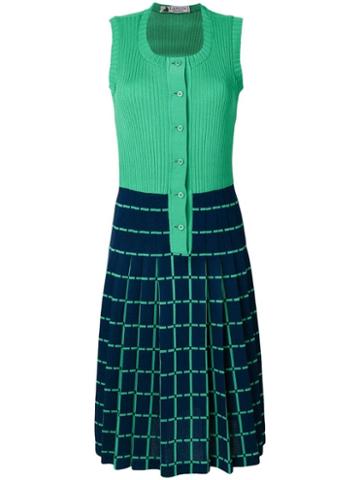Lanvin Pre-owned Plaid Skirt Dress - Green