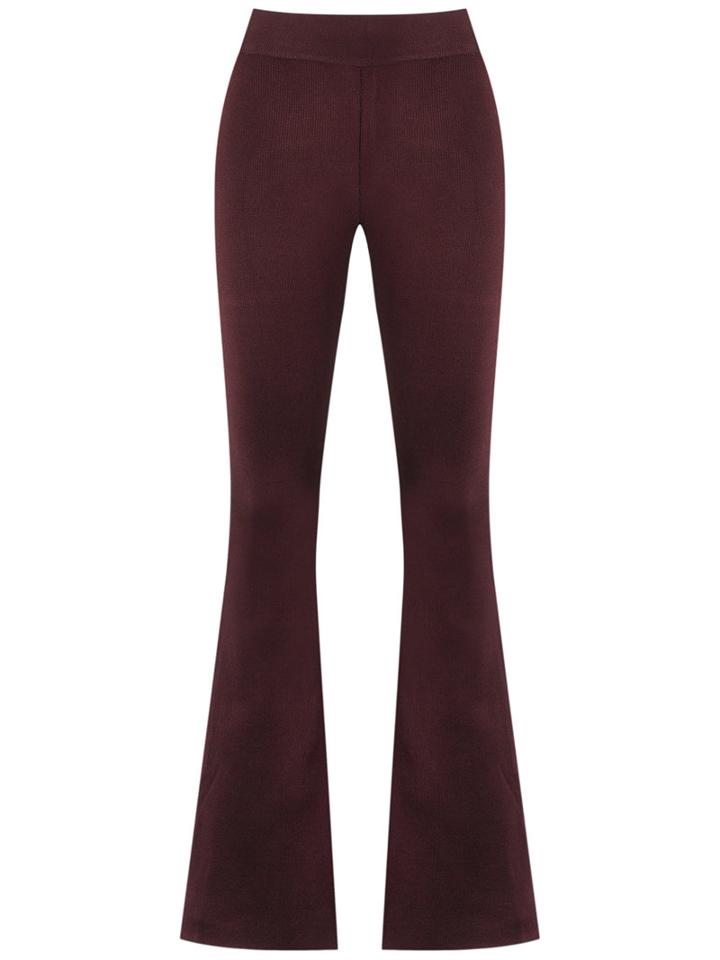Cecilia Prado - Knit Flare Trousers - Women - Acrylic/lurex/viscose - P, Red, Acrylic/lurex/viscose
