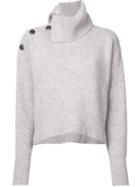 Le Kasha Knit Buttoned Shoulder Sweater - Grey