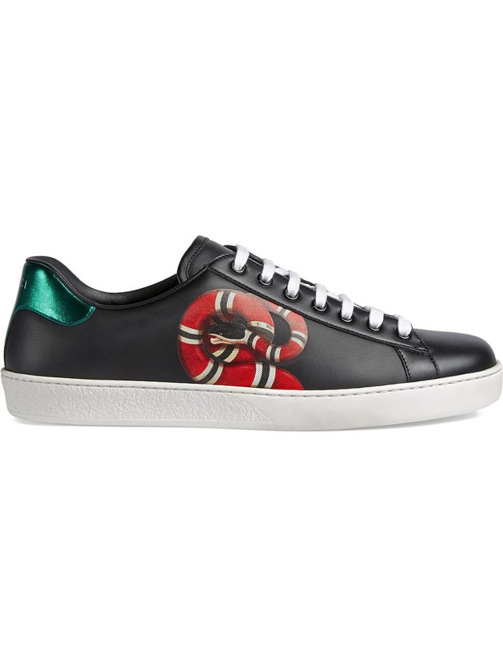Gucci Ace Kingsnake Print Sneaker - Black