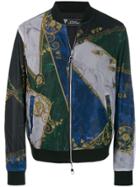Versace Collection Printed Mesh Bomber Jacket - Black