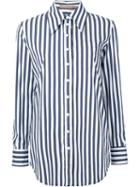 Michael Kors Collection Striped Boyfriend Fit Shirt - Blue