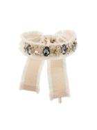 Red Valentino Red(v) Embellished Grosgrain Choker - Neutrals