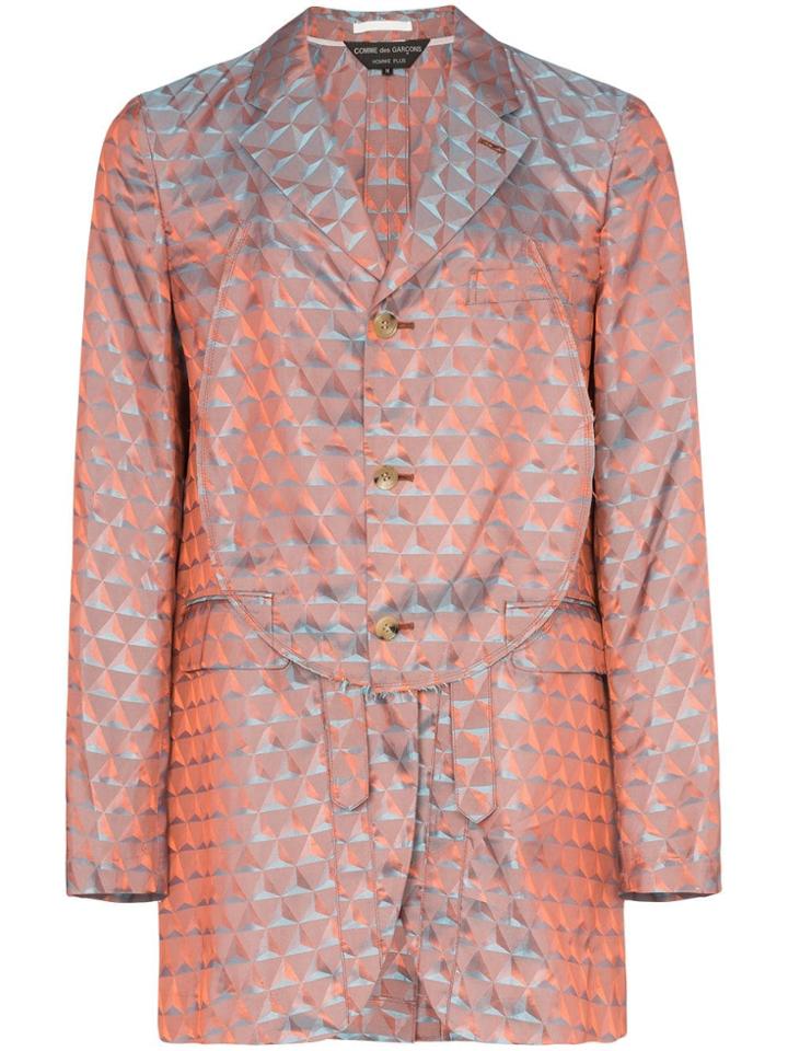 Comme Des Garçons Homme Plus Triangle Jacquard Cut-out Blazer -