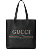 Gucci Gucci Print Leather Tote - Black