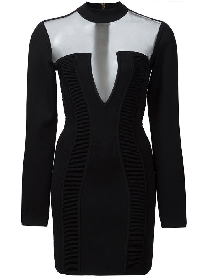 Balmain - Open Panel Mini Dress - Women - Polyamide/spandex/elastane/viscose - 36, Black, Polyamide/spandex/elastane/viscose