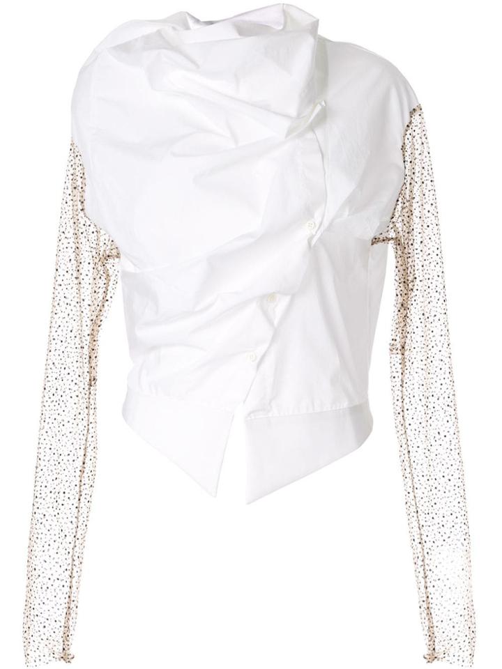 Aganovich Draped Asymmetric Shirt - White