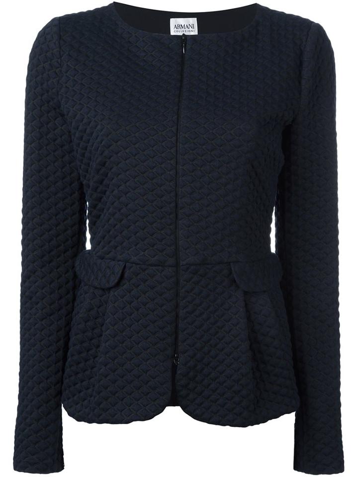 Armani Collezioni Collarless Peplum Jacket