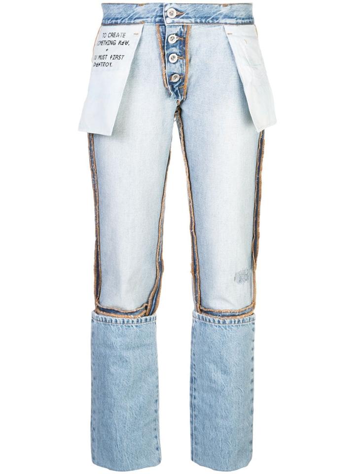 Unravel Project Inside Out Boyfriend Jeans - Blue