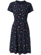 Chinti And Parker Heart Print Pleated Skirt T-shirt Dress