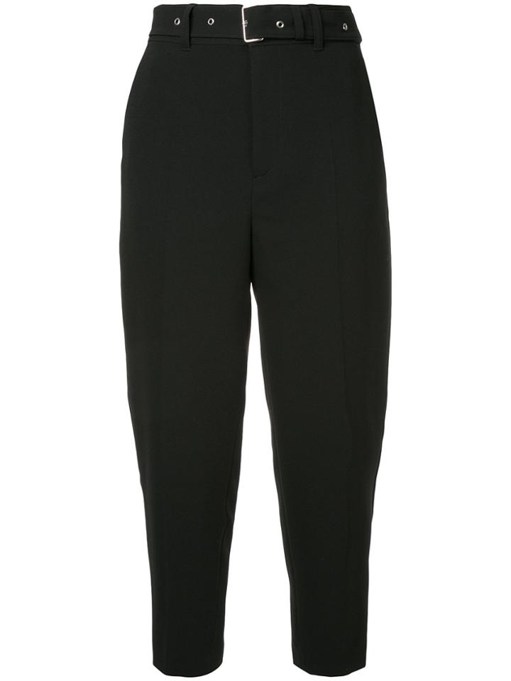 Le Ciel Bleu Belted Cropped Trousers - Black