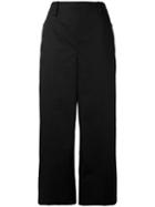 Lemaire - Cropped Wide Leg Trousers - Women - Cotton/spandex/elastane - 40, Black, Cotton/spandex/elastane