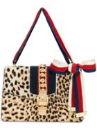 Gucci - Sylvie Leopard Print Shoulder Bag - Women - Lamb Skin - One Size, Nude/neutrals, Lamb Skin