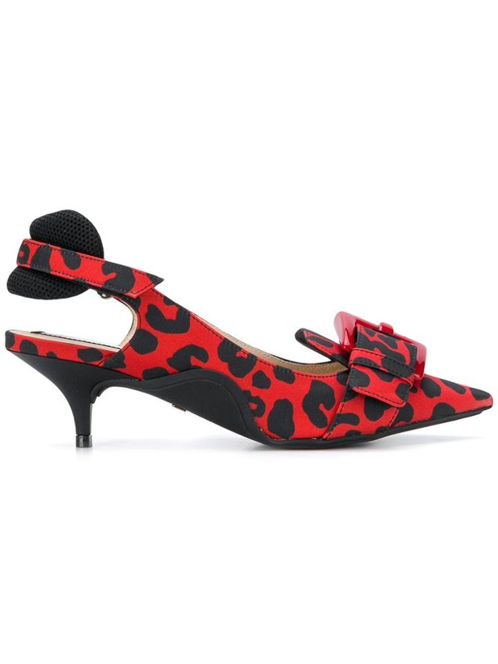 Nº21 Buckle-detail Kitten Heels - Red
