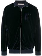 Golden Goose Deluxe Brand Velour Bomber Jacket - Blue