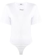 Msgm Logo Print Bodysuit - White