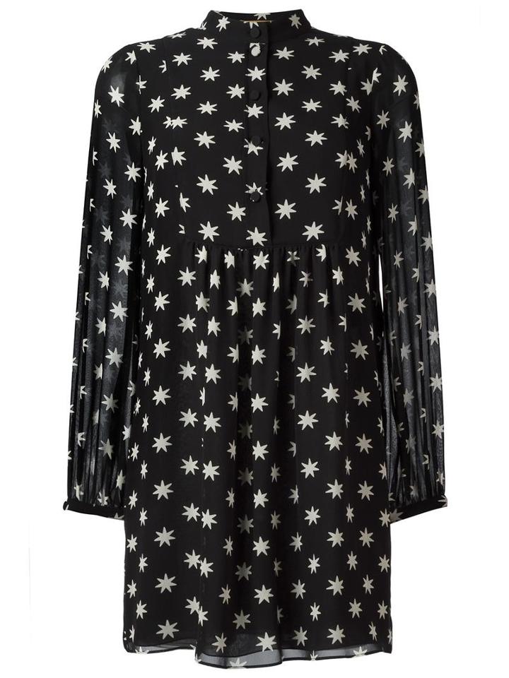 Saint Laurent Star Print Dress, Women's, Size: 38, Silk