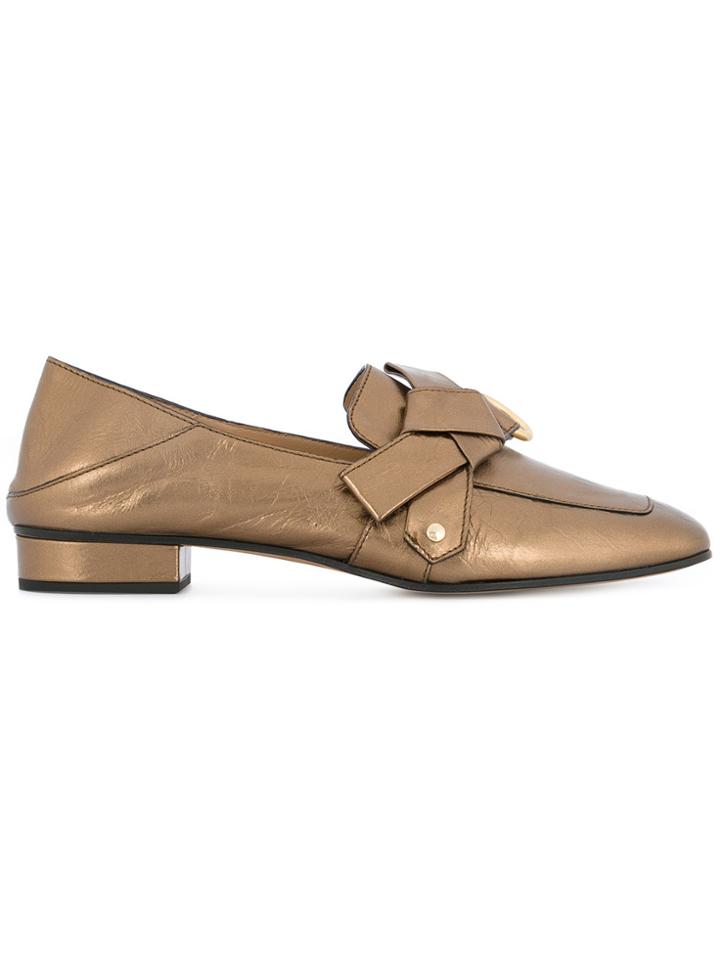 Chloé Square Toe Loafers - Metallic