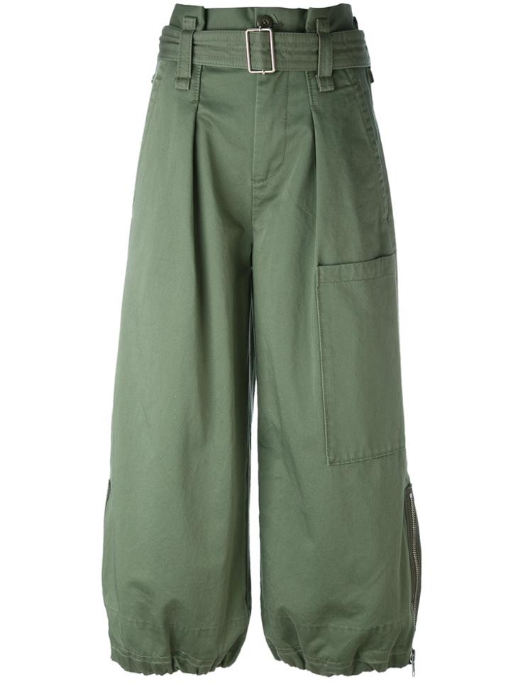 Marc Jacobs Belted Cargo Culotte Trousers - Green