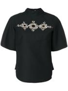 Antonio Berardi Embellished High Neck Top - Black