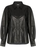 Ganni Leather Shirt - Black