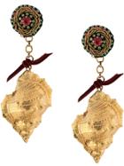 Ranjana Khan Seashell Drop Earrings - Gold