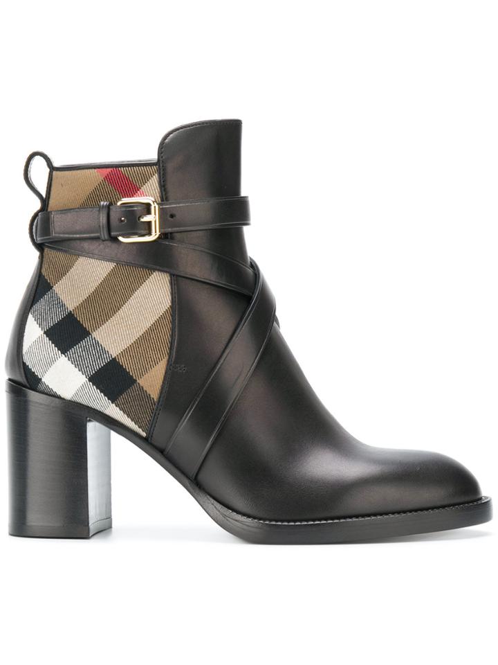 Burberry House Check Ankle Boots - Brown