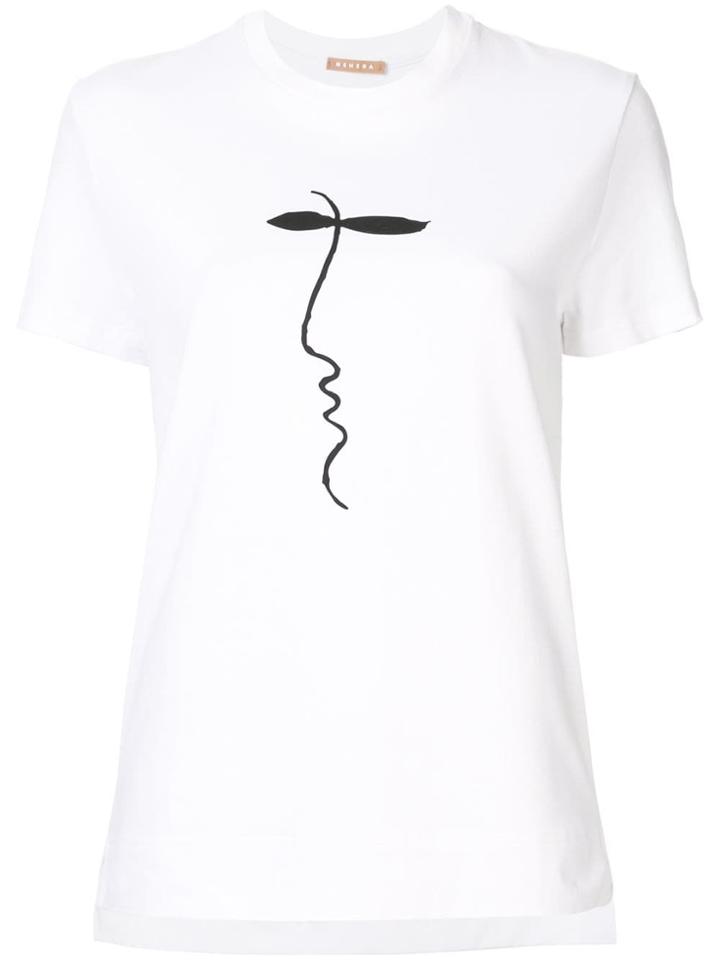 Nehera Galanda Face Print T-shirt - White