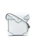 Manu Atelier White Croc Pristine Mini Cross Body Bag