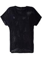 Diesel - Sheer Effect T-shirt - Women - Nylon/rayon - Xs, Women's, Black, Nylon/rayon