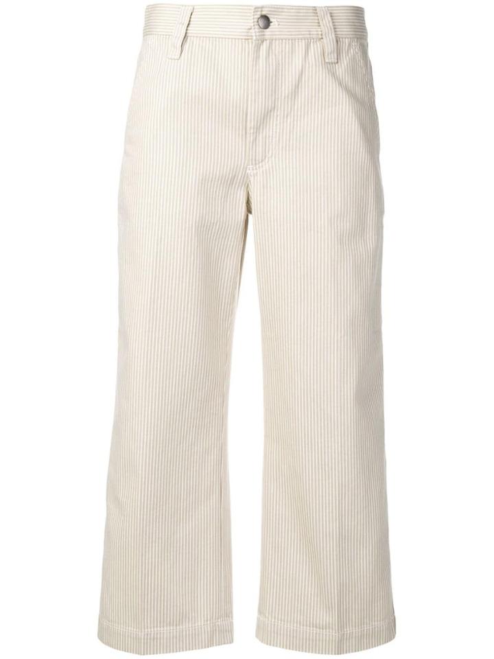 Marc Jacobs Cropped Striped Trousers - Neutrals