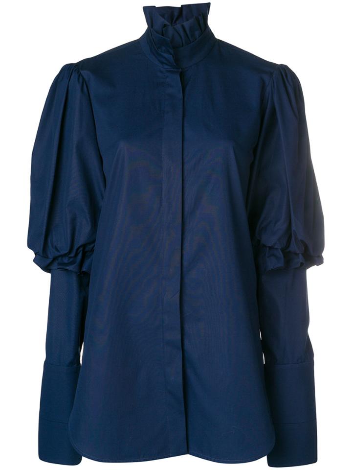 Ellery Rancho Puff Sleeve Shirt - Blue