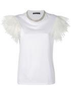 Fabiana Filippi Sheer-sleeve T-shirt - White
