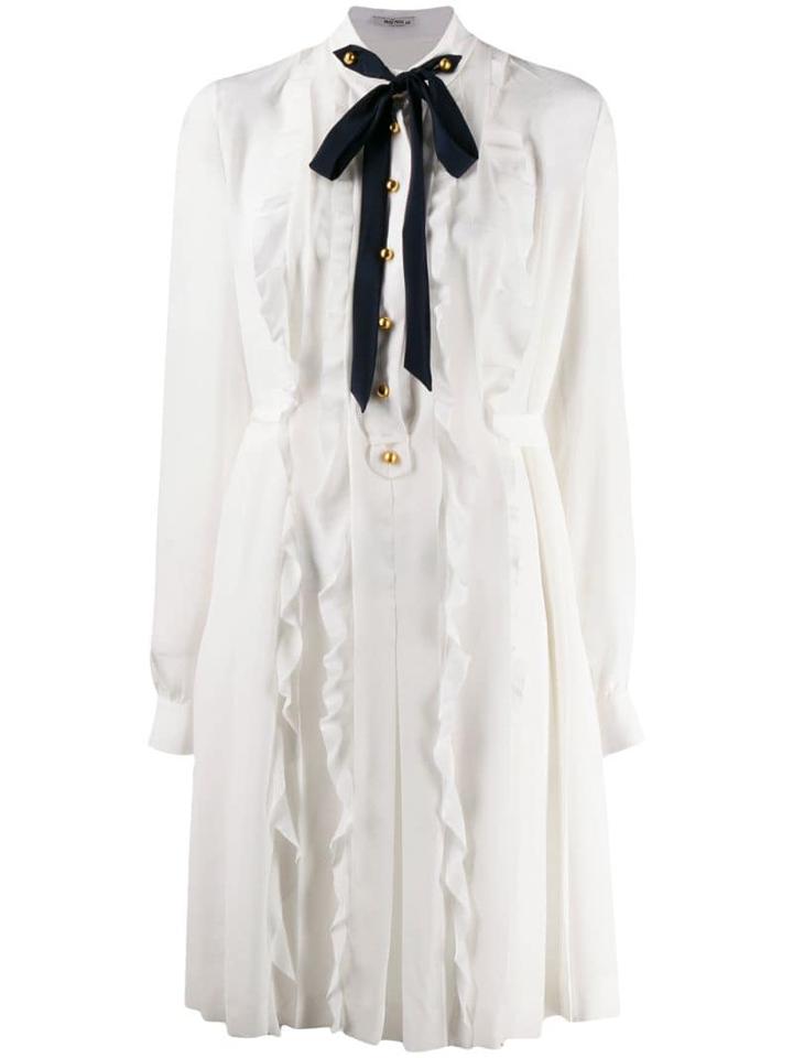 Miu Miu Pussycat Bow Dress - White