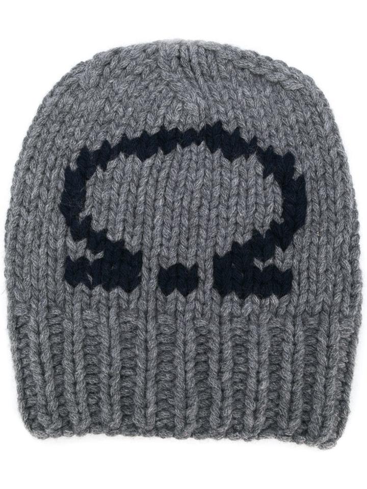 Salvatore Ferragamo Gancini Knit Beanie - Grey