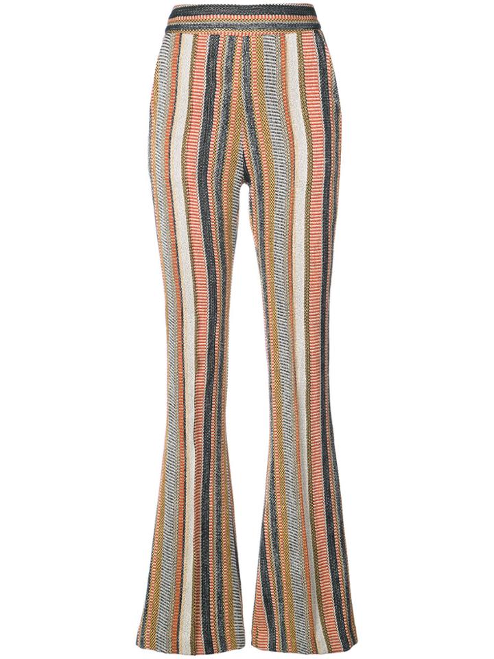 Maticevski Striped Kick Flare Trousers - Metallic