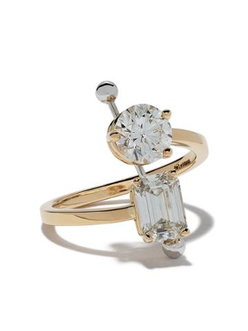 Delfina Delettrez 18kt Yellow And White Gold Diamond Piercing Ring -