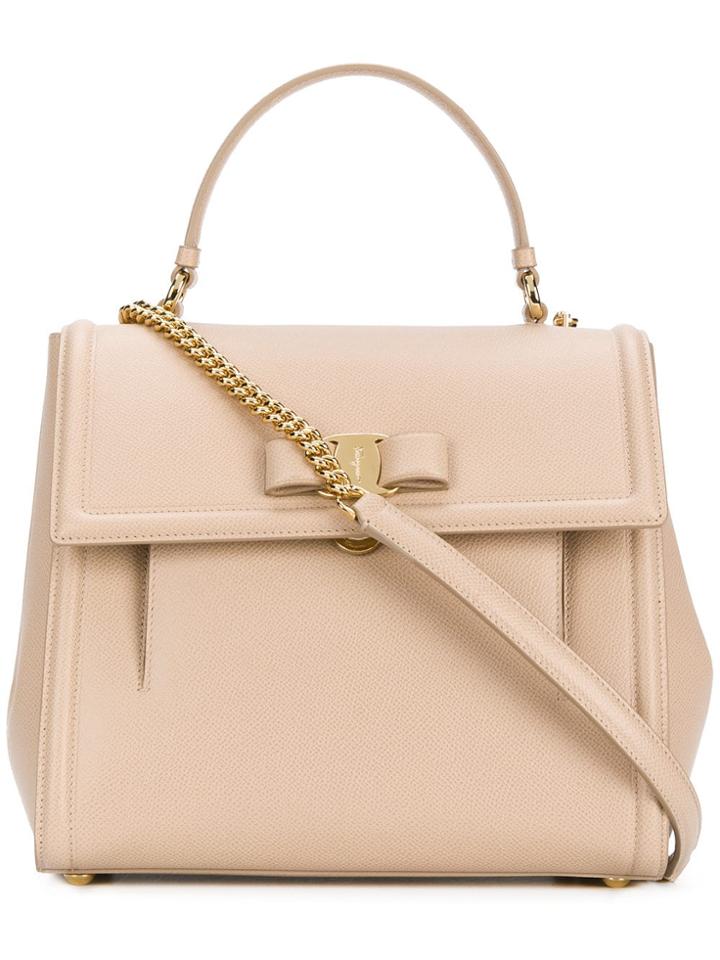 Salvatore Ferragamo Vara Medium Tote Bag - Neutrals
