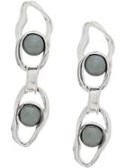 Coup De Coeur Liquid Pearl Chained Earrings - Silver