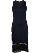 Yigal Azrouel Fringed Hem Fitted Dress