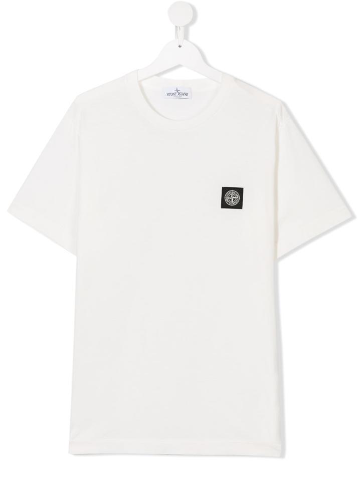 Stone Island Junior Teen Logo Patch T-shirt - White