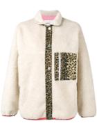 Sandy Liang - Checkers Leopard Print Jacket - Women - Cotton/polyester/lamb Fur - 40, Women's, Nude/neutrals, Cotton/polyester/lamb Fur