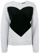 Odeeh Contrast Heart Sweatshirt - Grey