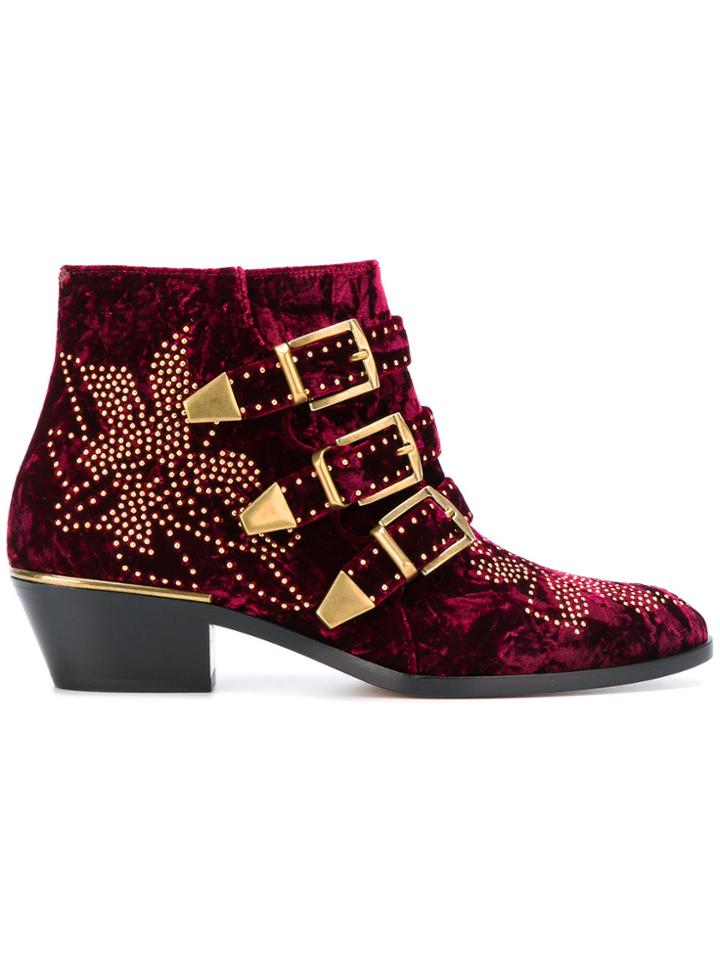 Chloé Susanna Ankle Boots - Red