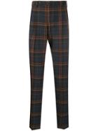 Pt01 Checked Straight-leg Trousers - Grey