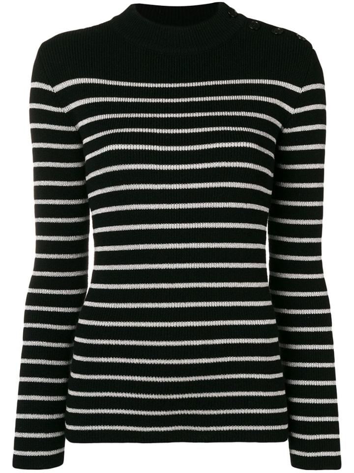 Saint Laurent Striped Sailor Sweater - Black