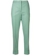 Pt01 Plain Cropped Trousers - Green