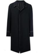 Lanvin Stitch Detail Coat, Men's, Size: 50, Black, Viscose/wool