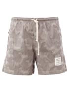 Thom Browne Dachshund Patterned Swimming Trunks, Men's, Size: 3, Grey, Nylon/polyester/spandex/elastane