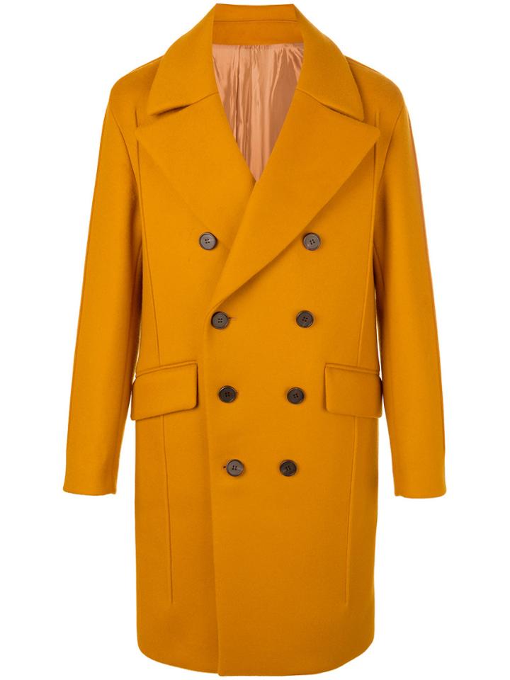 Wooyoungmi Broad Lapels Double-breasted Coat - Yellow & Orange